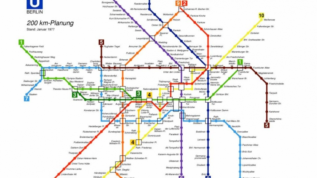 Cartina della metropolitana di Berlino